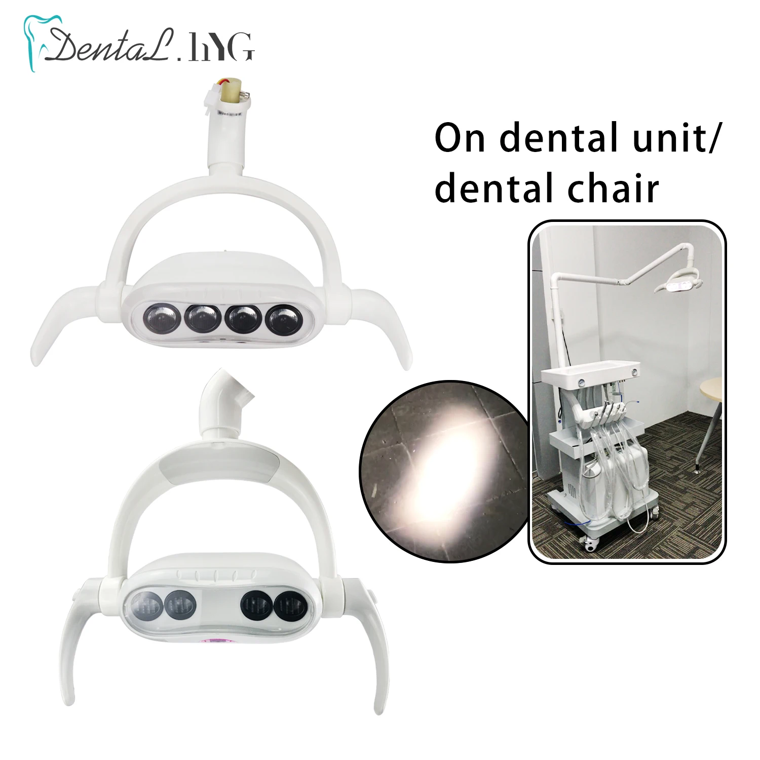 Color: GRAY - 4LED Dental LED Induction Lamp Shadowless Oral Lamp With Sensor Operation Light for Dental Chair Unit Dentistry Tool Equiment
