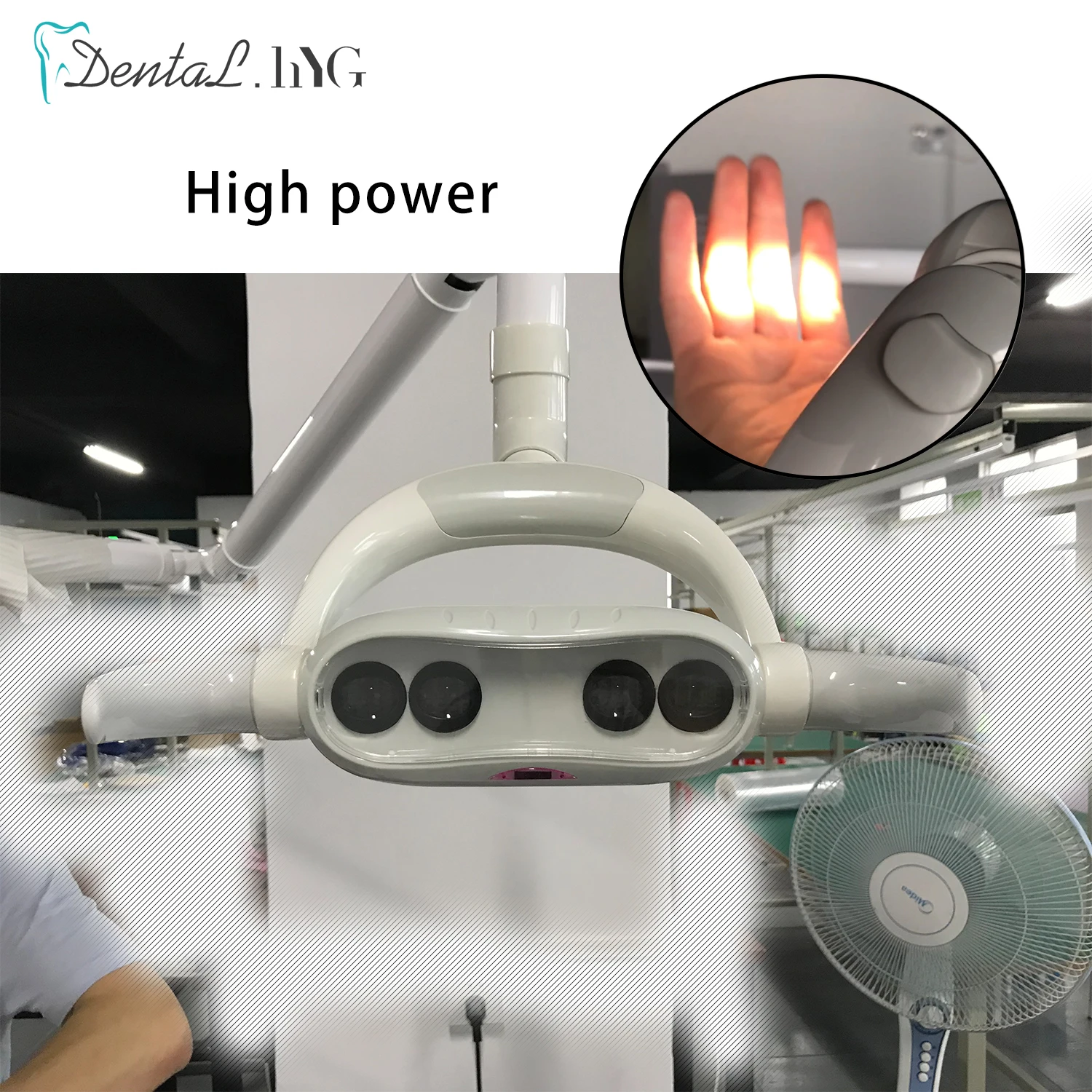 Color: GRAY - 4LED Dental LED Induction Lamp Shadowless Oral Lamp With Sensor Operation Light for Dental Chair Unit Dentistry Tool Equiment