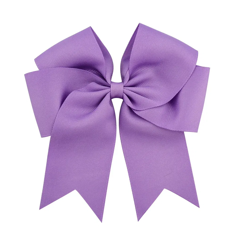 Color: Red - 6 Inches Colorful Elegant Hair Bows With Clip Kids Girls Grosgrain Ribbon Hair Clip Hairgrips Headwear Baby Hair Accessories