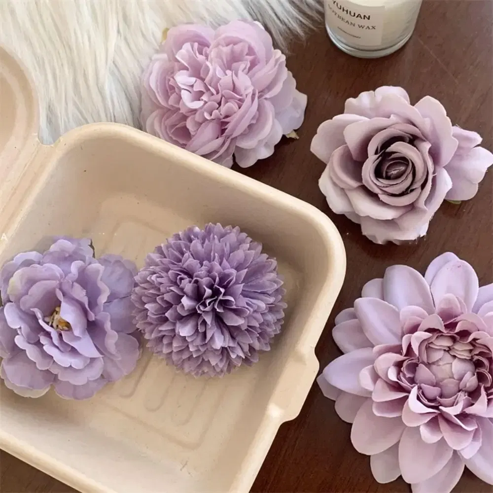 Color: Blue - Purple Flower Hair Clip Cute Sweet Hairpin Seaside Vacation Beach Photography Headwear Hair Accessories