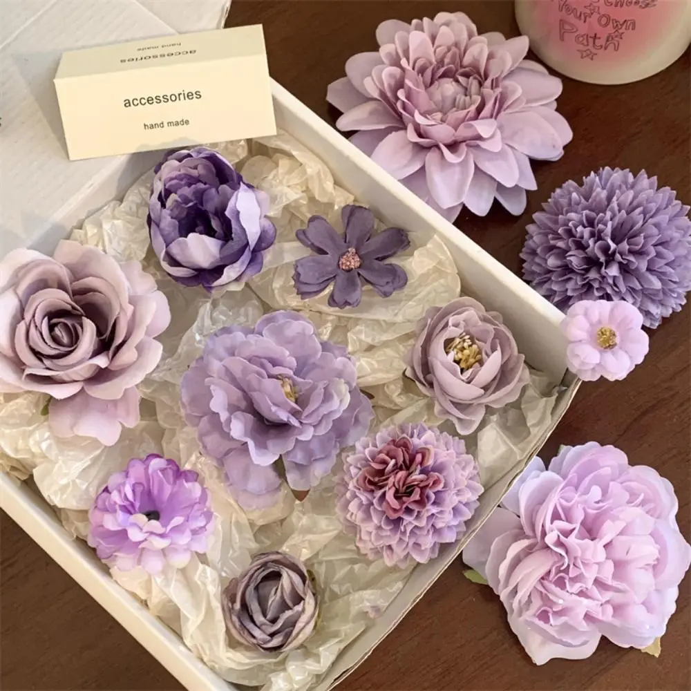 Color: Blue - Purple Flower Hair Clip Cute Sweet Hairpin Seaside Vacation Beach Photography Headwear Hair Accessories