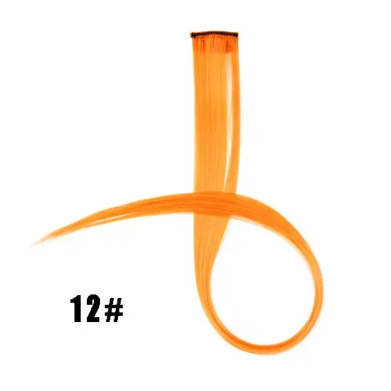 Color: #144, Stretched Length: 22inches - 22" Long 37 Colors Synthetic Straight Hairpieces Hair Extensions Anti-flaming Clip In One Piece Synthetic Hair Extension
