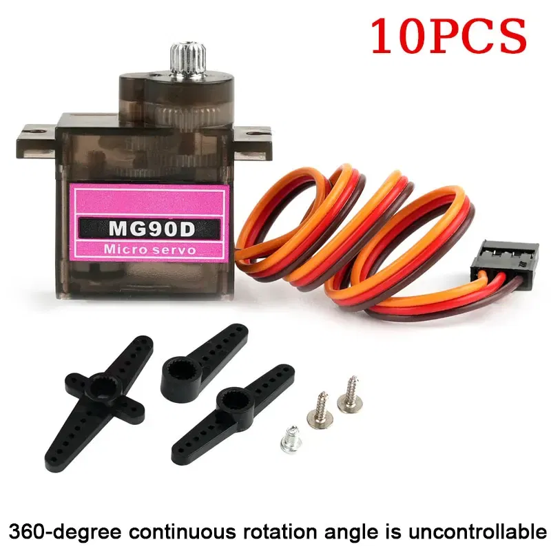Color: light green - MG90D 10/20/30/40/50Pcs Micro Digital Servo Motor Full Metal Gear 180/270/360 Degree For RC Airplane Helicopter Car Boat Model
