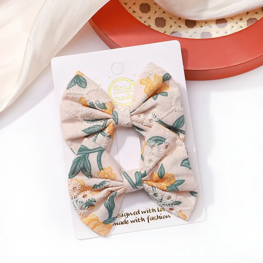 Color: DARK GRAY - 2Pcs/Set Solid Color Kids Bows Hair Clips for Baby Girls Handmade Plaid Bowknot Hairpin Barrettes Photograph Hair Accessories