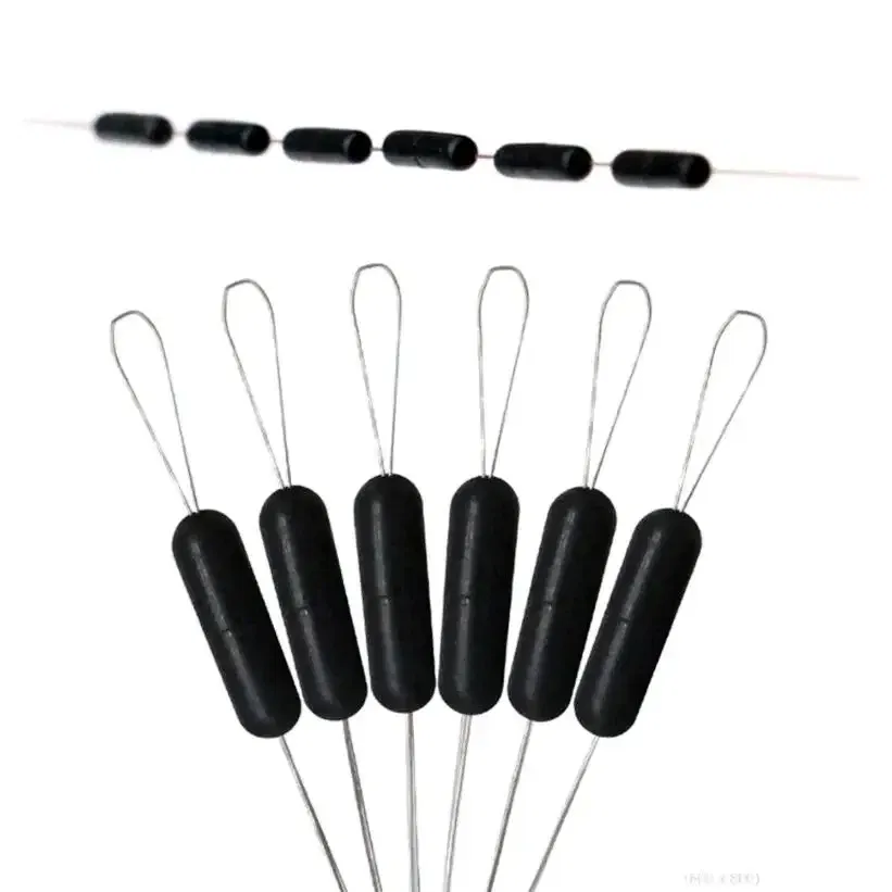 Color: Golden - 10 groups (60pcs) 0.4-8.0# Fishing Line Stopper Silicone Space Bean Stopper Fishing Float Anti-Strand Fishing Bobber Float