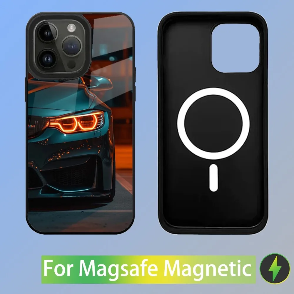 Color: Clear, Material: Silicon - Cool Sport Car B-BMW Phone Case For iPhone 16,15,14,13,12,11,Plus,Pro,Max Mini Magsafe Magnetic Wireless Charging