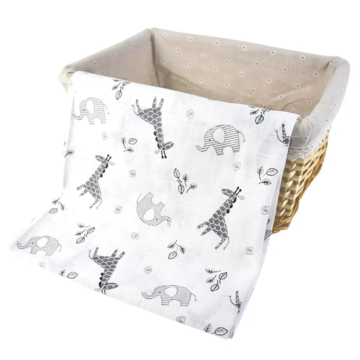 Color: Green - 1Pc Muslin 100% Cotton Baby Swaddles Soft Newborn Wrap INS Style Infant Blankets 120*110CM