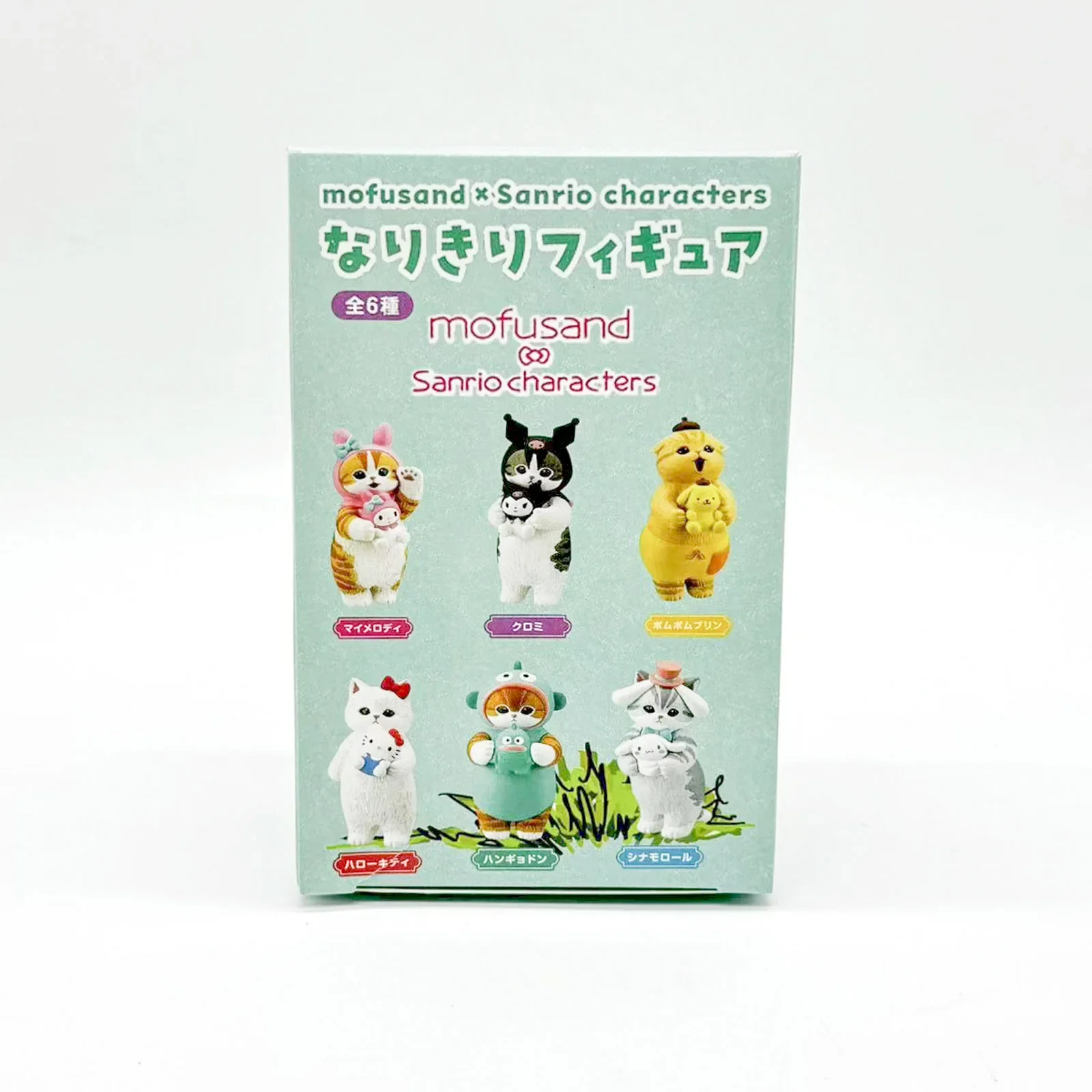 Color: Yellow - Mofusand Cats Wearing Sanrio Characters Clothes Holding Dolls Cute Figure Blind Box My Melody Kuromi Cinnomoroll Hello Kitty