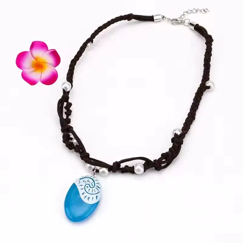 Color: Pink - Girls Moana Garland Flower Wreath Headdress Kid Adult Princess Costume Cosplay Vaiana Floral Headgear Wig