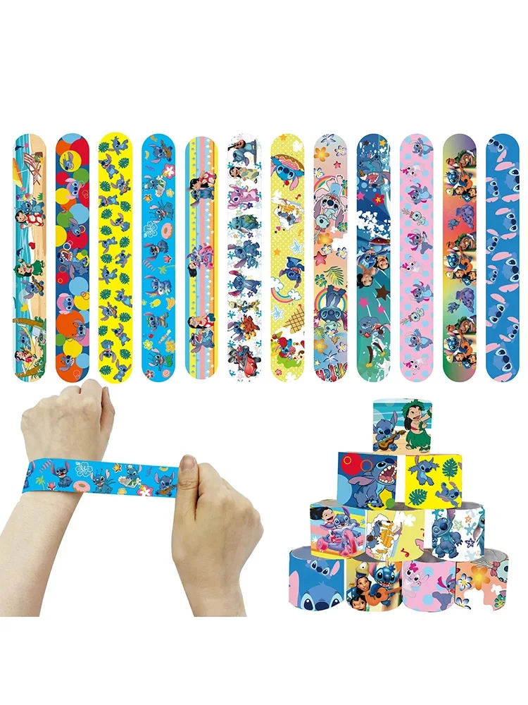 Color: Dark Khaki - Lilo Stitch Party Gift Supplies Slapping Bracelets Reusable Drinking Straws Stamp Paper Bags Stickers Ring Birthday Party Decora