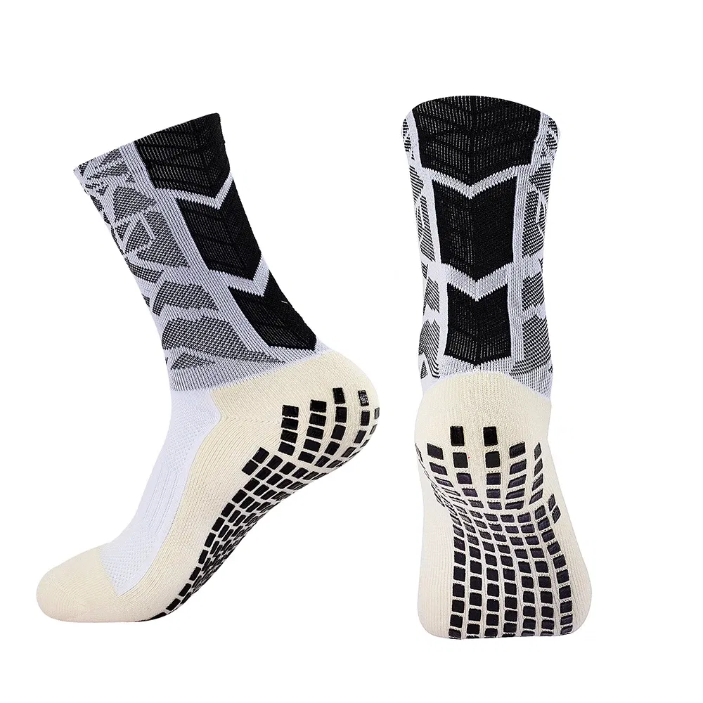 Color: Brown - Anti-slip Soccer Women Men Outdoor Sport Grip Football Yoga Socks