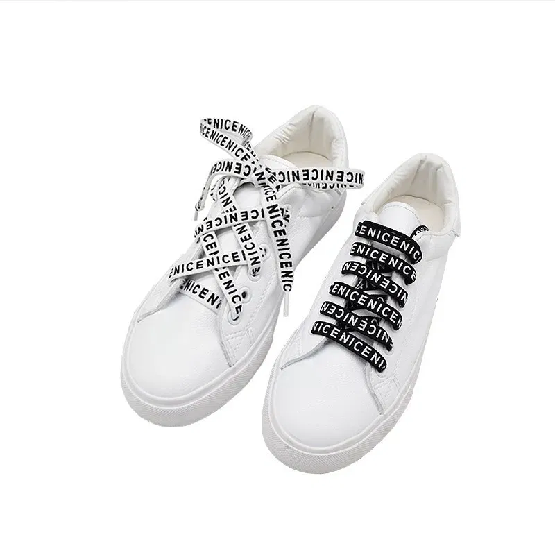 Color: Red, Length: 160cm, Ships From: CHINA - New 1 Pair Shoelaces Letter Print Flat Shoelaces 1CM Width Satin Silk Ribbon Sneakers Shoes Lace Casuals Canvas Shoelace Strings