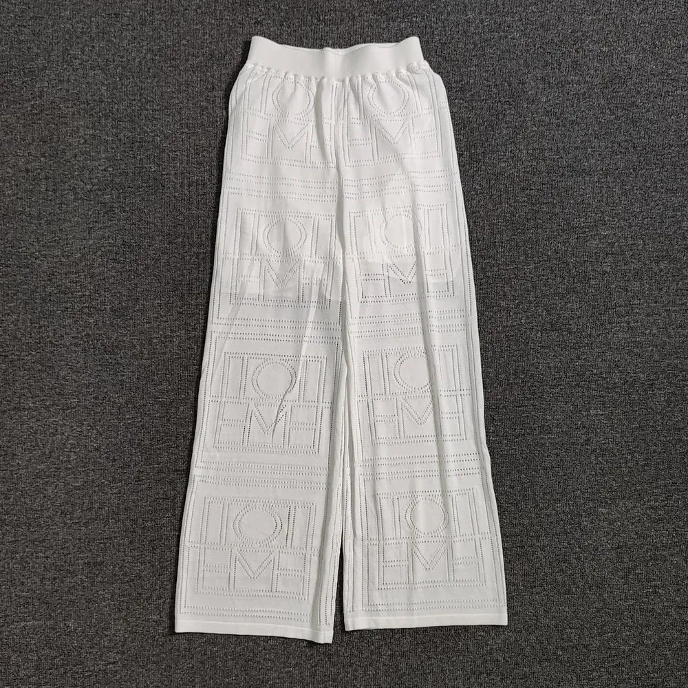 Color: Beige, Size: S - LUXURY-Casual Commuter Pants for Women, High Waist, Straight Tube Pants, Spring and Summer, 2025 Hollow Camisole Skirt