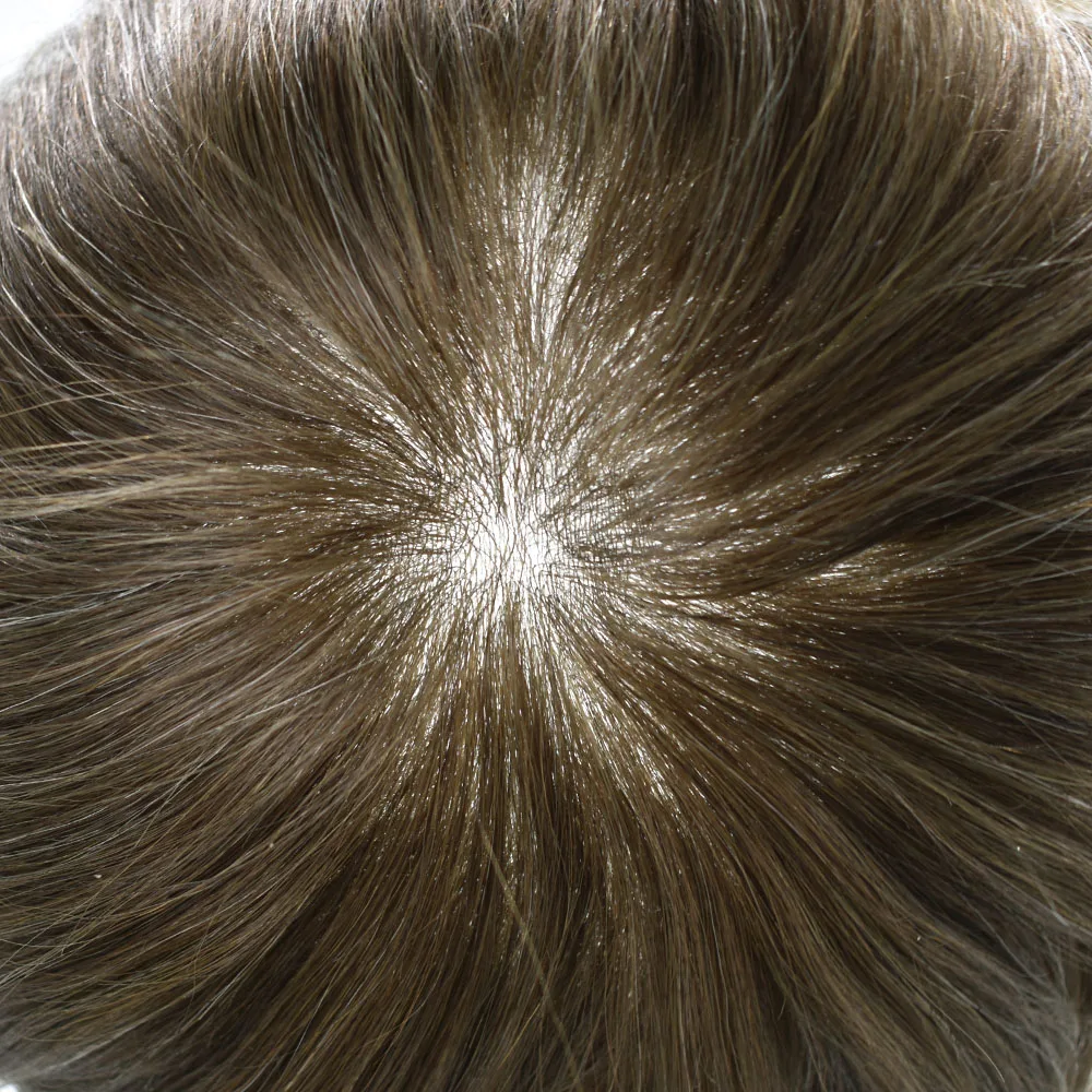 Toupee Color: 1820#, Toupee Density: 90%, Length: 6 inches, Ships From: CHINA, Toupee Size: 8x10 - Men Toupee Hair Systems Ultra Thin Skin 0.06MM V-LOOP Capillary Prosthesis Invisible Hairline Real Human HairPieces Hair Units