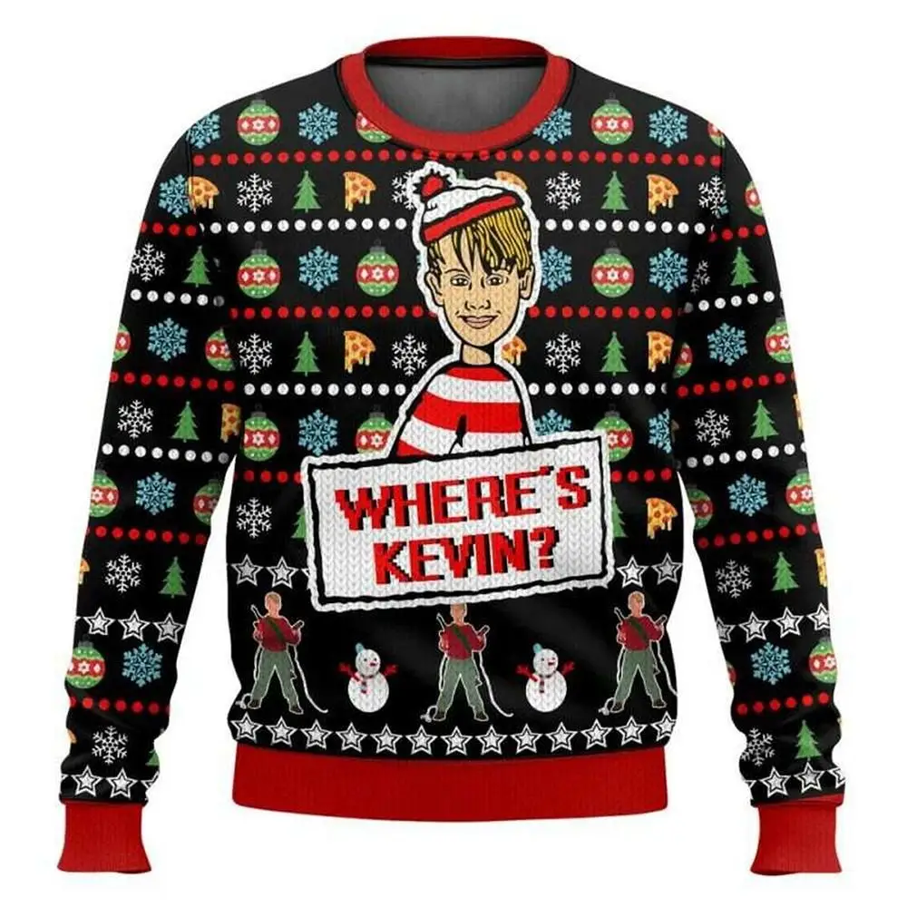 Color: Brown, Size: 4XL - New Style Sweatshirt For Spending Christmas Alone At Home Ugly Christmas Pullover 2026 Fashionable Casual Couple Sweatshirts