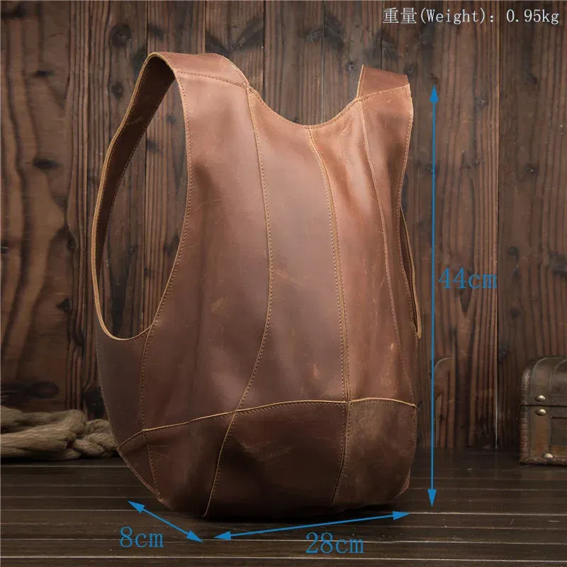 Color: GRAY, Size: 15 inches, Ships From: CHINA - 2108 Man Woman Backpack Genuine Leather Shoulder Anti-theft Back Zipper Ipad Phone Pocket Pouch Business Travel Mochila Gifts
