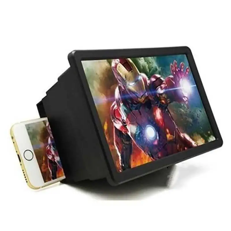 Color: WHITE - Mobile Phone Screen Magnifier Universal 3D Enlarger Magnifying Video Amplifier Projector Bracket Desktop Holder Stand For Phone