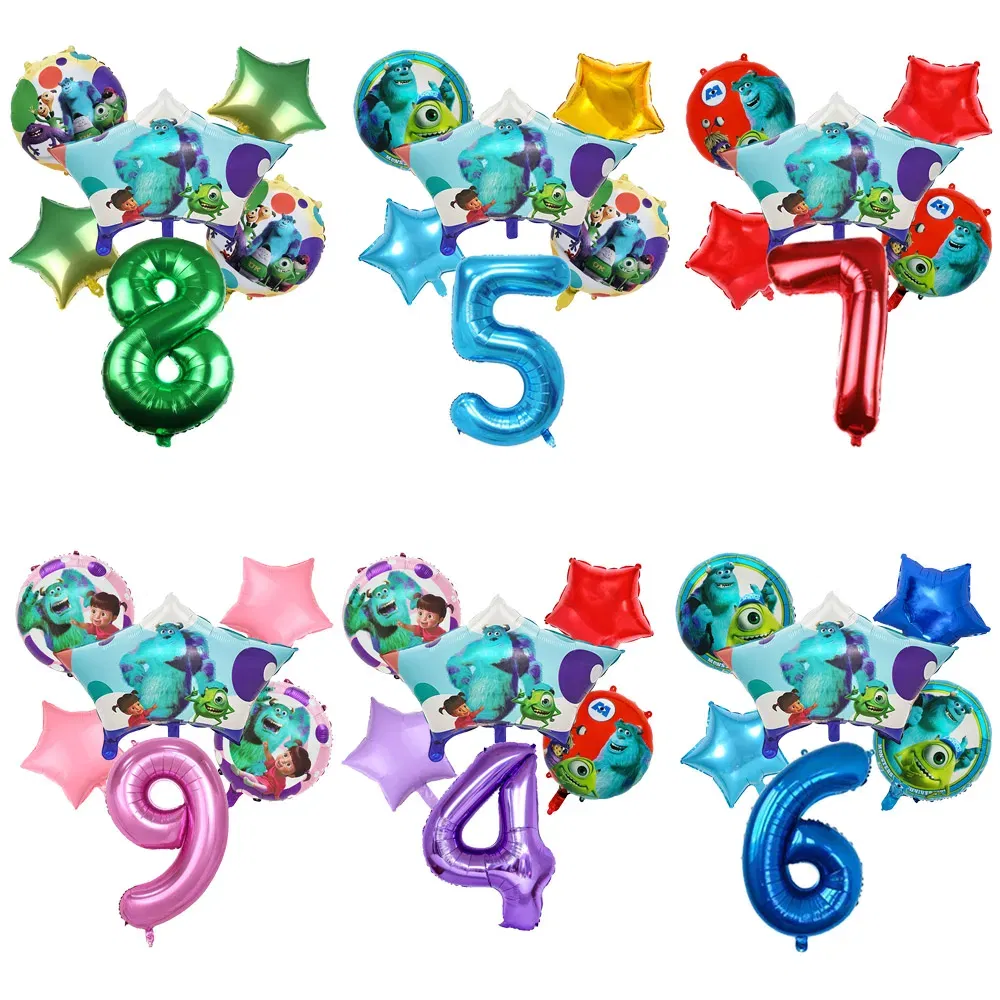 Color: DEEP BLUE, Capacity: 680ml - Monsters University Monsters, Inc. James P. Sullivan Theme Birthday Party Decoration Crown Shaped Balloon Set Baby Shower