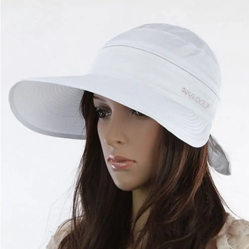 Color: Khaki - Women Ladies Outdoor Cap Anti-UV Summer Visor Sun Hat Wide Brim Beach Hat