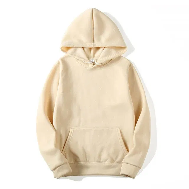 Color: Khaki, Size: XL - Plain Sublimation Fleece Hoodies Bulk Wholesale Pullover Men Hooded Sweatshirt Cheap Solid Hoodie For Man Sudaderas Para Hombre