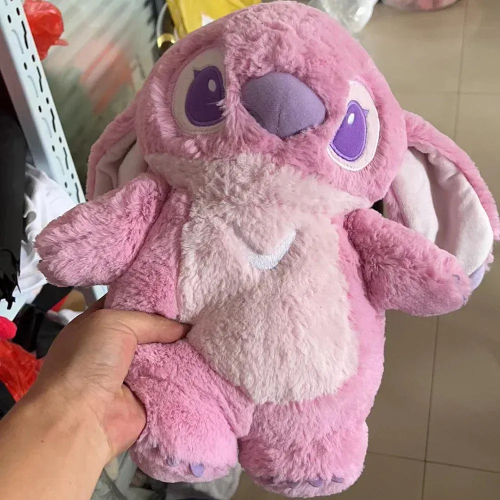 Color: WHITE - Disney Stitch Angel Lotso Plush Hand Warm Bottle Hot Water Bottles Portable Warm Hand Bag Hand Warmer Holiday Gift For Girlfrien