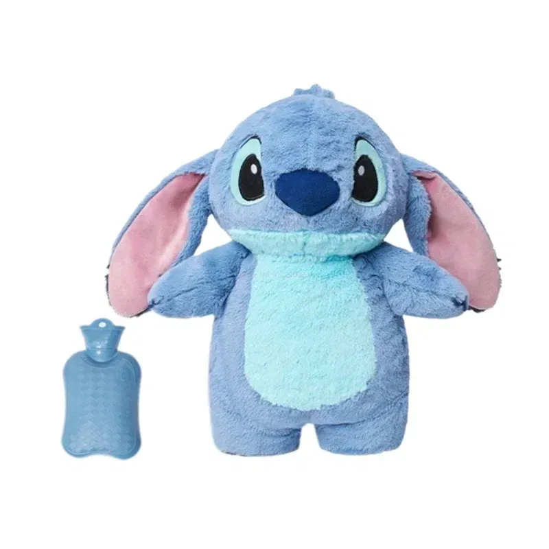 Color: WHITE - Disney Stitch Angel Lotso Plush Hand Warm Bottle Hot Water Bottles Portable Warm Hand Bag Hand Warmer Holiday Gift For Girlfrien