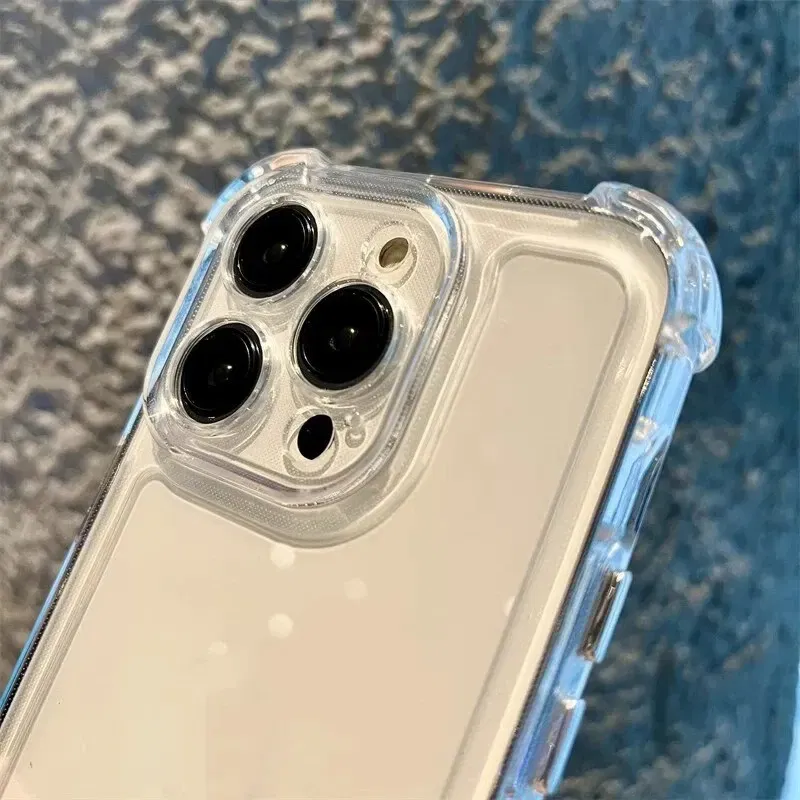Material: Plastic, Color: Clear - Vanuoxin Luxury Shockproof Case for iPhone 15 14 13 12 11 Pro Max with Electroplat Button Bumper Phone Back Cover Clear & Black