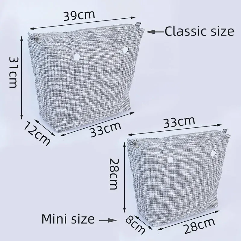 Color: green - TANQU Classic Mini linen canvas organizer fabric inner lining Insert for Obag Mini O Bag Women's Handbag Accessory