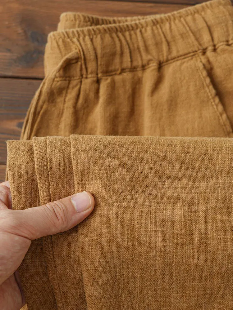 Color: army green, Size: S - Casual Cotton Linen Chino Pants Men Wide Leg Lightweight Baggy Cotton Sweatpants Male Walking  Jogger Trousers Work