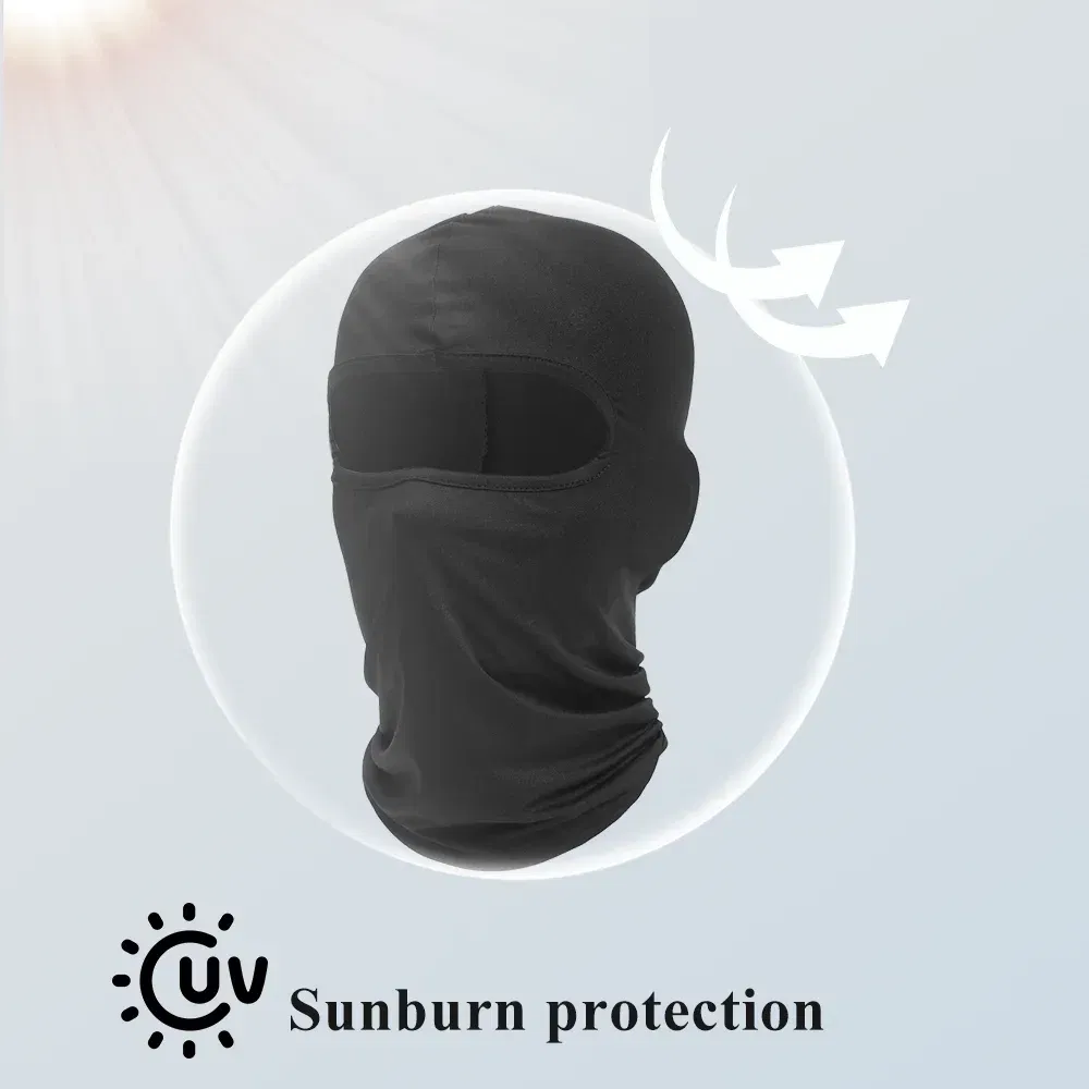 Color: black - Breathable Sports Balaclava Hat Quick-Dry Windproof Full Face Mask Headgear for Riding Running Ski Hiking Outdoor Face Cover Men