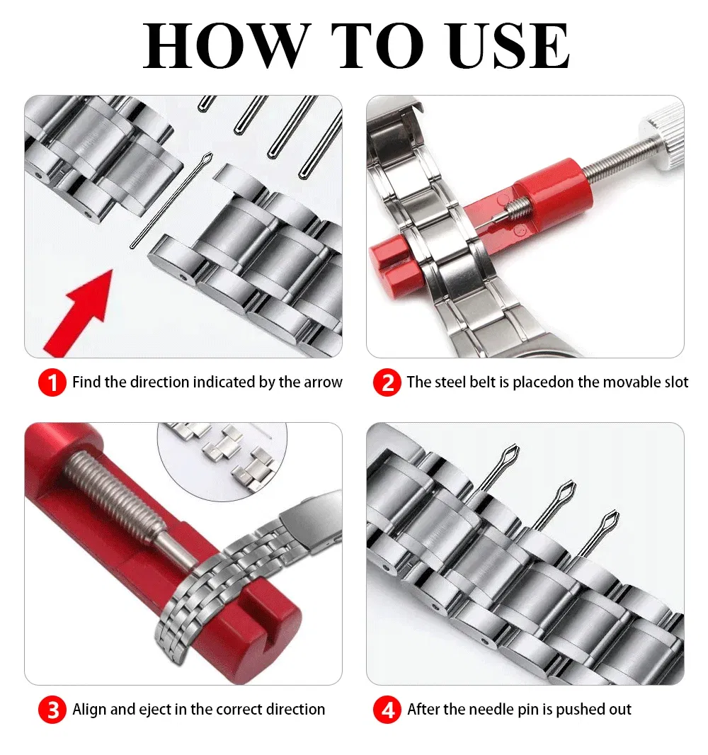 Color: Black, Ships From: CHINA - Metal Watchband Tools Watch Strap Repair Detaching Device Kits with Watch Pin Opener steel belt Adjust Tool Watch Accessories