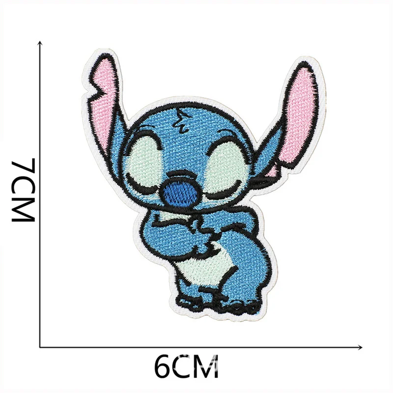 Color: Black Nickel - 1pcs Lilo & Stitch Embroidery Cloth Stickers Disney Bags Clothes DIY Accessories Kids Pants Hole Repair Iron On Patch Applique