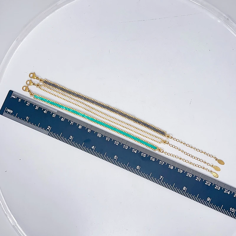 Metal Color: dark green, Length: 16cm - BLUESTAR Bohemia Multilayer Weave Bracelets For Women Miyuki Beads Adjustable Stainless Steel Chain Bracelet Charm Jewelry Gift