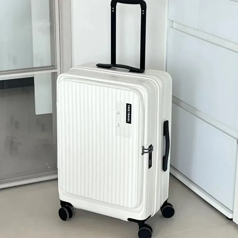 Color: green, Luggage Size: 15Inches 375mm, Ships From: CHINA - 2025 New 20-inch PC Hard Shell Lightweight Roller Travel Expandable Multifunctional Front Opening Suitcase Cabin Trolley Case