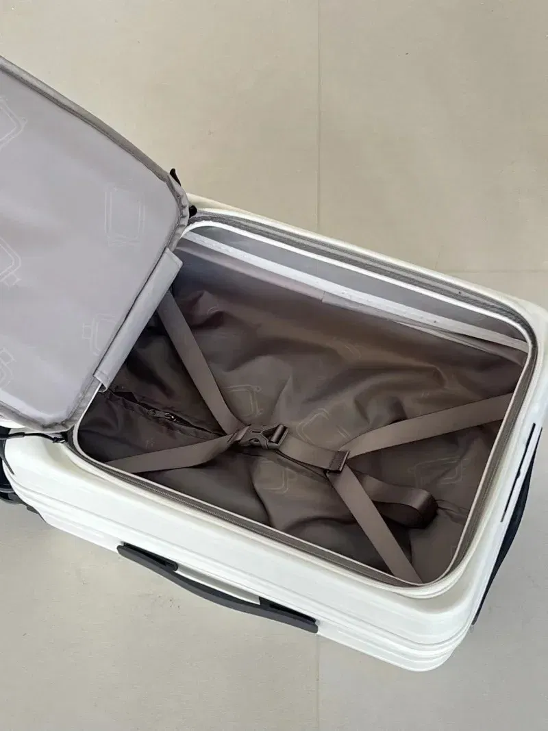Color: green, Luggage Size: 15Inches 375mm, Ships From: CHINA - 2025 New 20-inch PC Hard Shell Lightweight Roller Travel Expandable Multifunctional Front Opening Suitcase Cabin Trolley Case