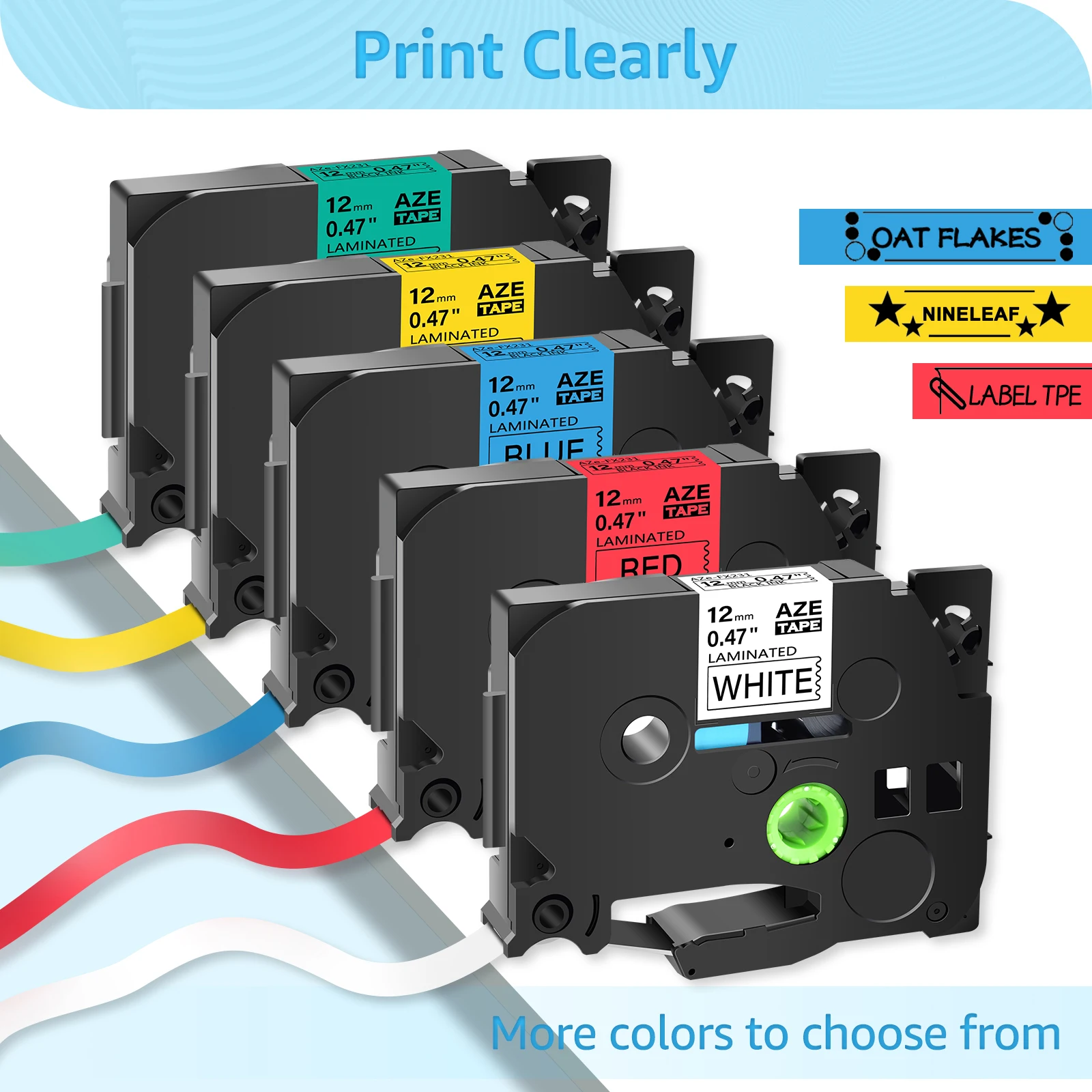 Color: Y, Width: 18mm - Greencycle 10PK TZe 231 Label cassettes Compatible for Brother Ptouch Printer Black on white Label tape 6mm 9mm 12mm 18mm 24mm