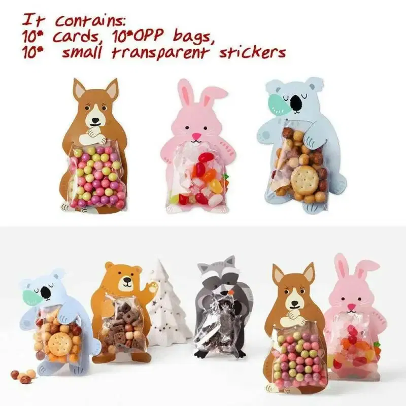 Color: MINT GREEN, Gift Box Size: Other - 10pcs/lot Animal Cute Gift Bags Candy Bags Baby Shower Birthday Party Cookie Bags Bear Candy Box Greeting Cards Popular Rabbit