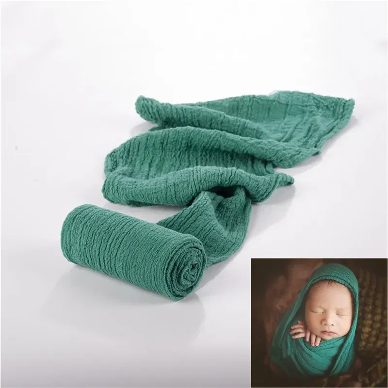 Color: green - Newborn Photography Props Wrap Baby Blanket Soft Stretchable Cotton Swaddling Photography Backdrop Babies Accessories