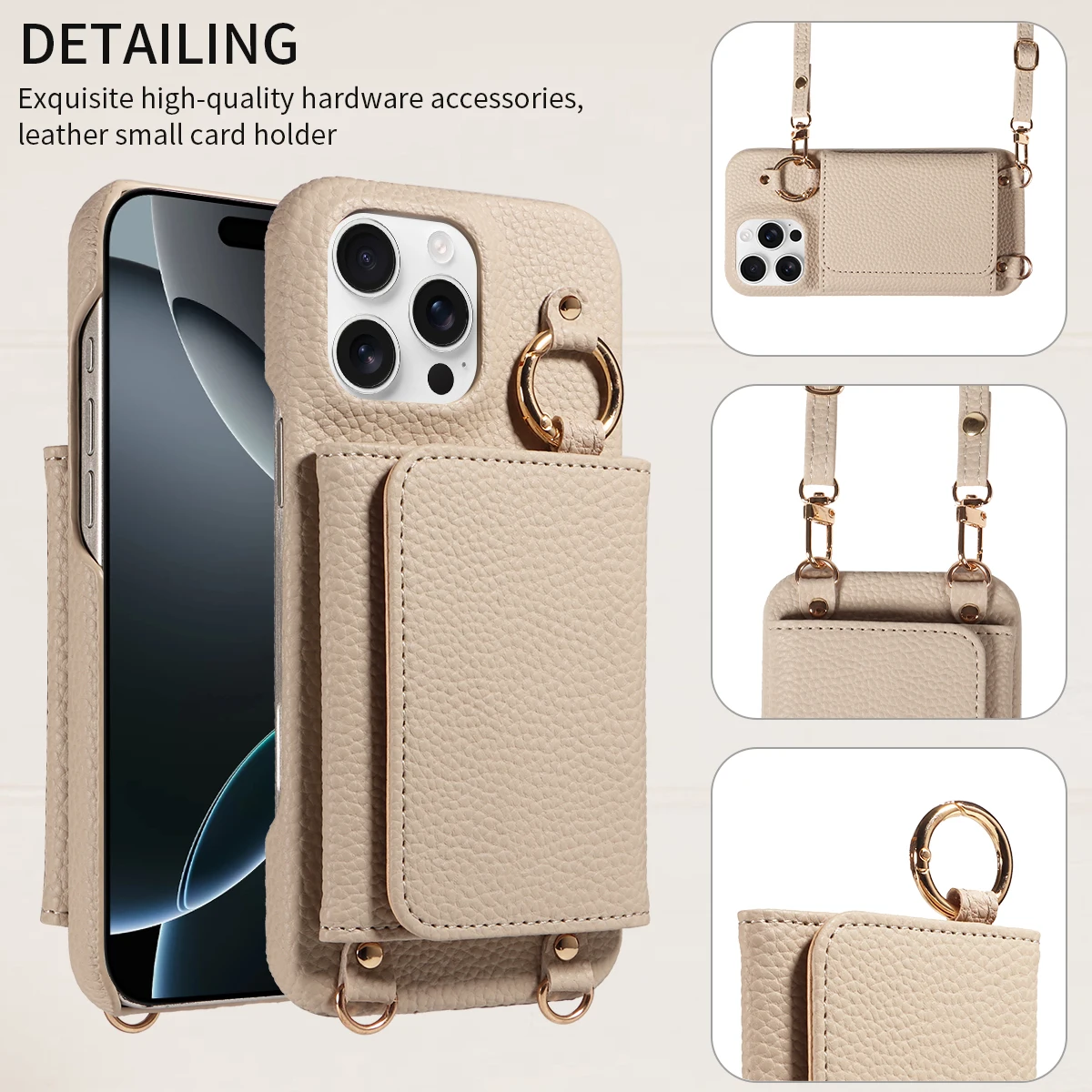 Color: Pink, Bundle: Case & Strap, Material: Artificial Leather, Compatibility by Model: iPhone 16 - For IPhone16 15 Pro Max 14 13 12 Series PU Leather Magsafe Magnetic Wireless Charging Shockproof Crossbody Wallet Phone Case