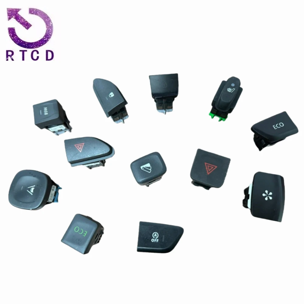 Color: Coffee, Ships From: CHINA - ECO start stop emergency light switch anti slip lock seat adjustment switch air conditioning switch ACC FOR Renault