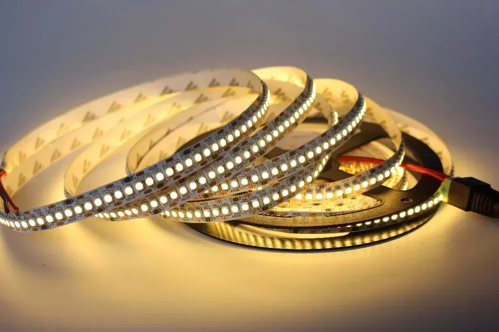 Emitting Color: Cold White, Color: Yellow - 1/2/3/4/5M 12V IP20 Non waterproof  2835 LED Strip 240 led Flexible light tape showcase led more bright LED strip white warm