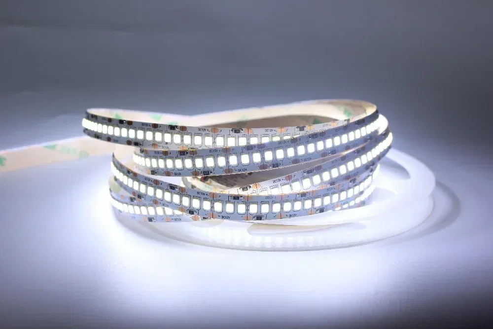 Emitting Color: Cold White, Color: Yellow - 1/2/3/4/5M 12V IP20 Non waterproof  2835 LED Strip 240 led Flexible light tape showcase led more bright LED strip white warm