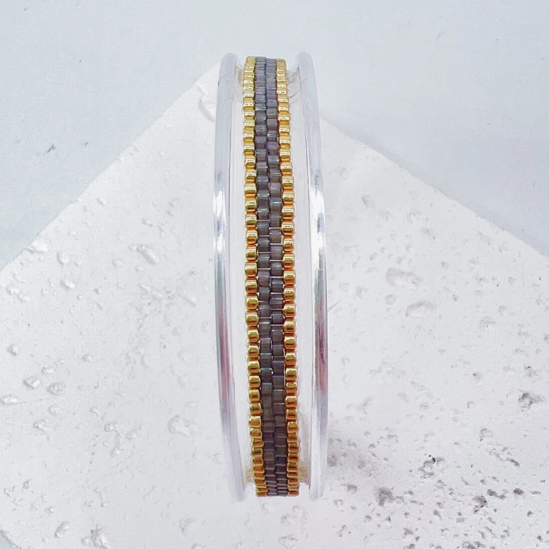 Metal Color: Hot Stamping, Length: 16cm - BLUESTAR Bohemia Multilayer Weave Bracelets For Women Miyuki Beads Adjustable Stainless Steel Chain Bracelet Charm Jewelry Gift