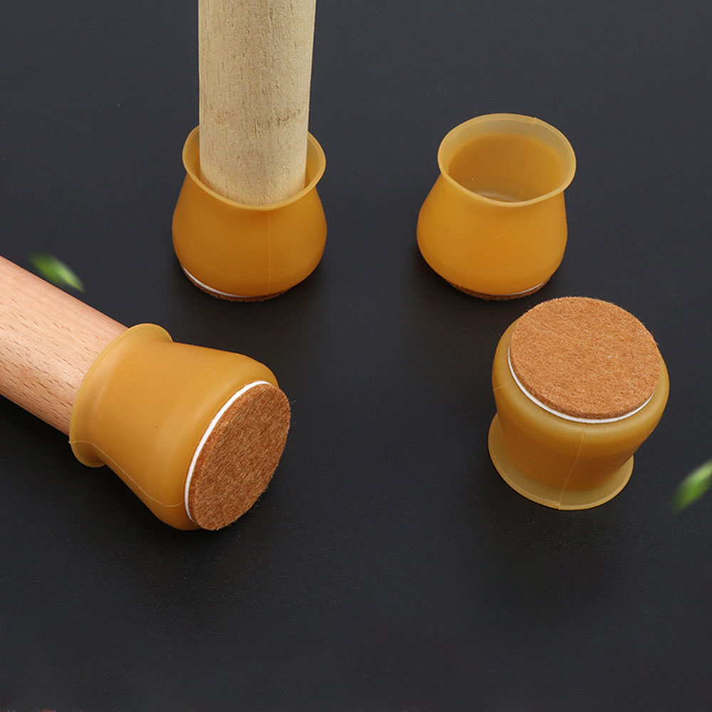 Color: Orange - Practical Silicone Furniture Chair Leg Caps Protection Cover Anti Slip Chair Leg Caps Prevent Scratches and Noise Home Gadget