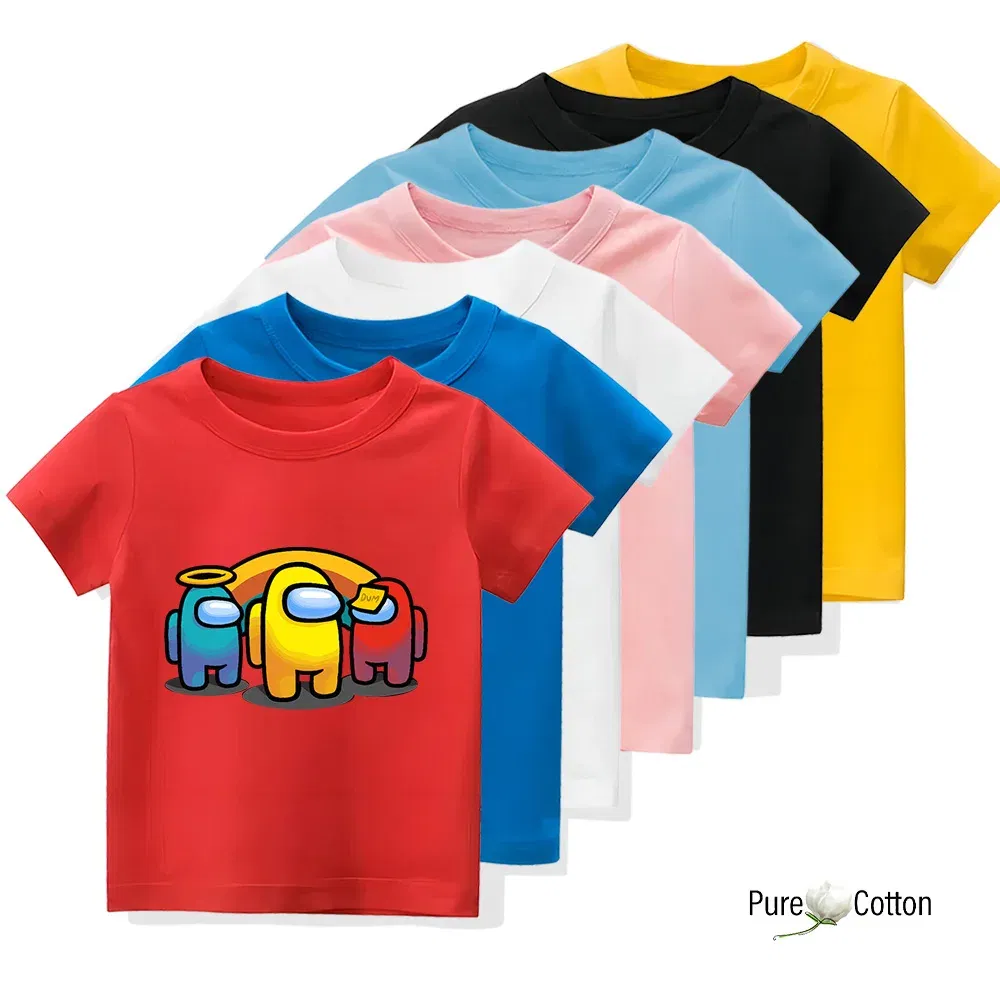 Color: Pink, Kid Size: 4 - Summer trend wear with many anime patterns sunscreen printing close to the skin cool 4-12 years old children delicate line unifo