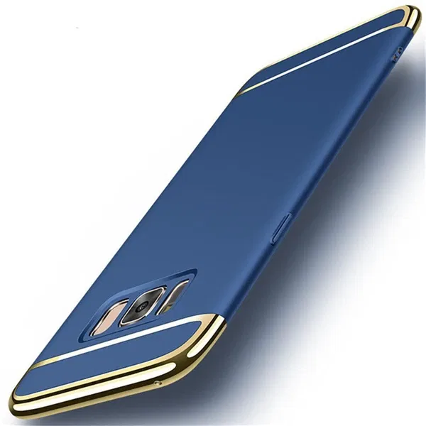 Color: Blue, Material: PU - Luxury 3 in 1 Case for Samsung Galaxy S6 S7 Edge S8 S9 S10 Plus Note 8 9 Hard Cover J3 J5 J7 Pro 2017 J4 J6 J8 2018 A20 A30 A50