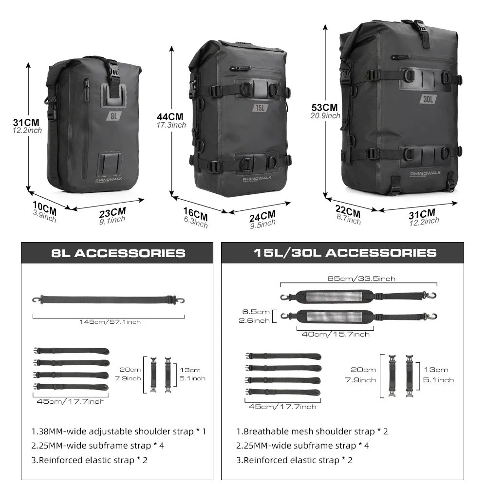Color: Red, Ships From: CHINA - Rhinowalk Motorcycle Box Top Pannier Bag 8L-30L Waterproof Luggage Motor Side Case Top Saddle Rear Seat Bag Storage Trunk 1PC