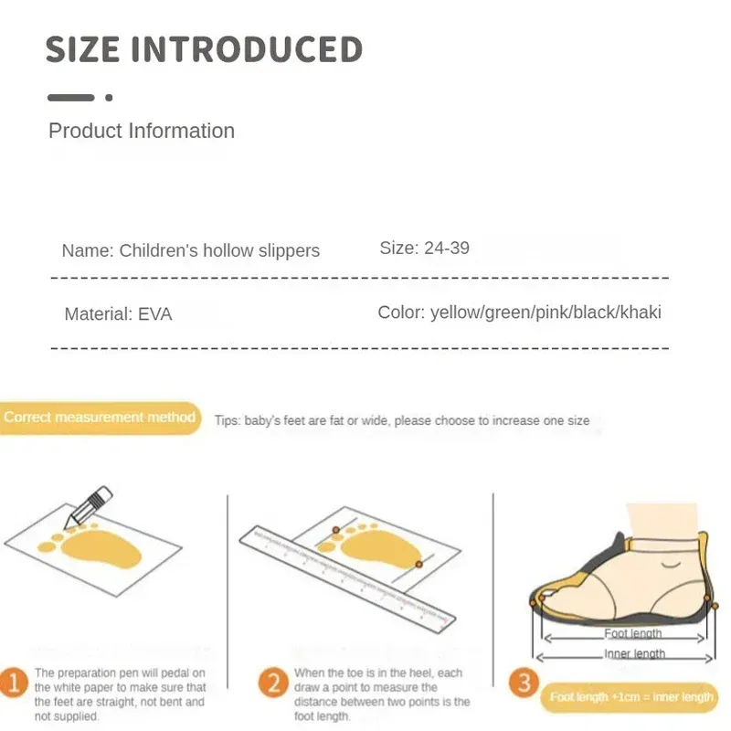 Color: Yellow, Shoe Size: 2.5 - Children Slippers Boys EVA Smiling Face Bathroom Slippers Summer 2-14 Years Old Girl Anti Slip Hollow Leaking Junior Footwear