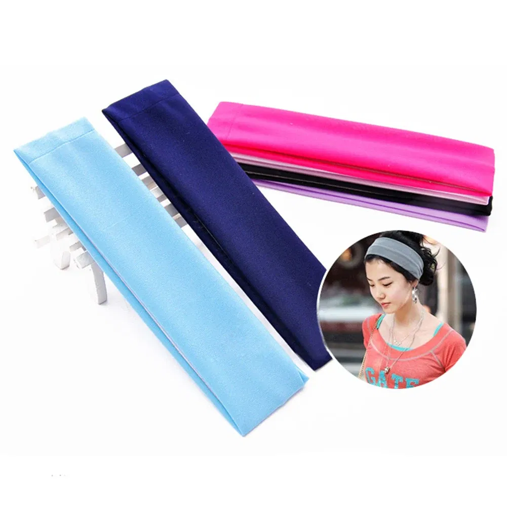 Color: Brown - Fashion Sports Headbands For Women Solid Elastic Hair Bands Running Fitness Yoga Hair Bands Stretch Makeup Hair Accessories Hot