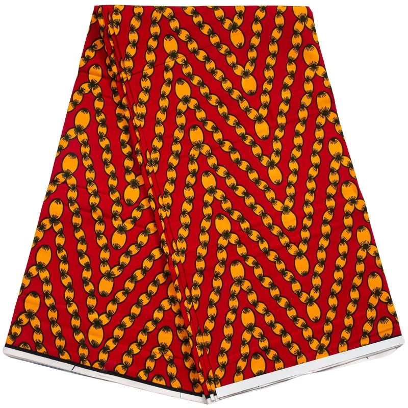 Color: Light Brown, length: 6 yards - 100% Cotton Nigerian Ankara Wax Lace Fabric 2024 High Quality Luxury African Rich Wax Lace Fabric 6 Yards for Women Dress